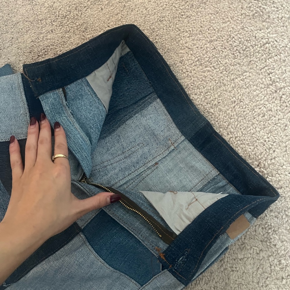 Custom unique denim patch jeans - Picture 2 of 7